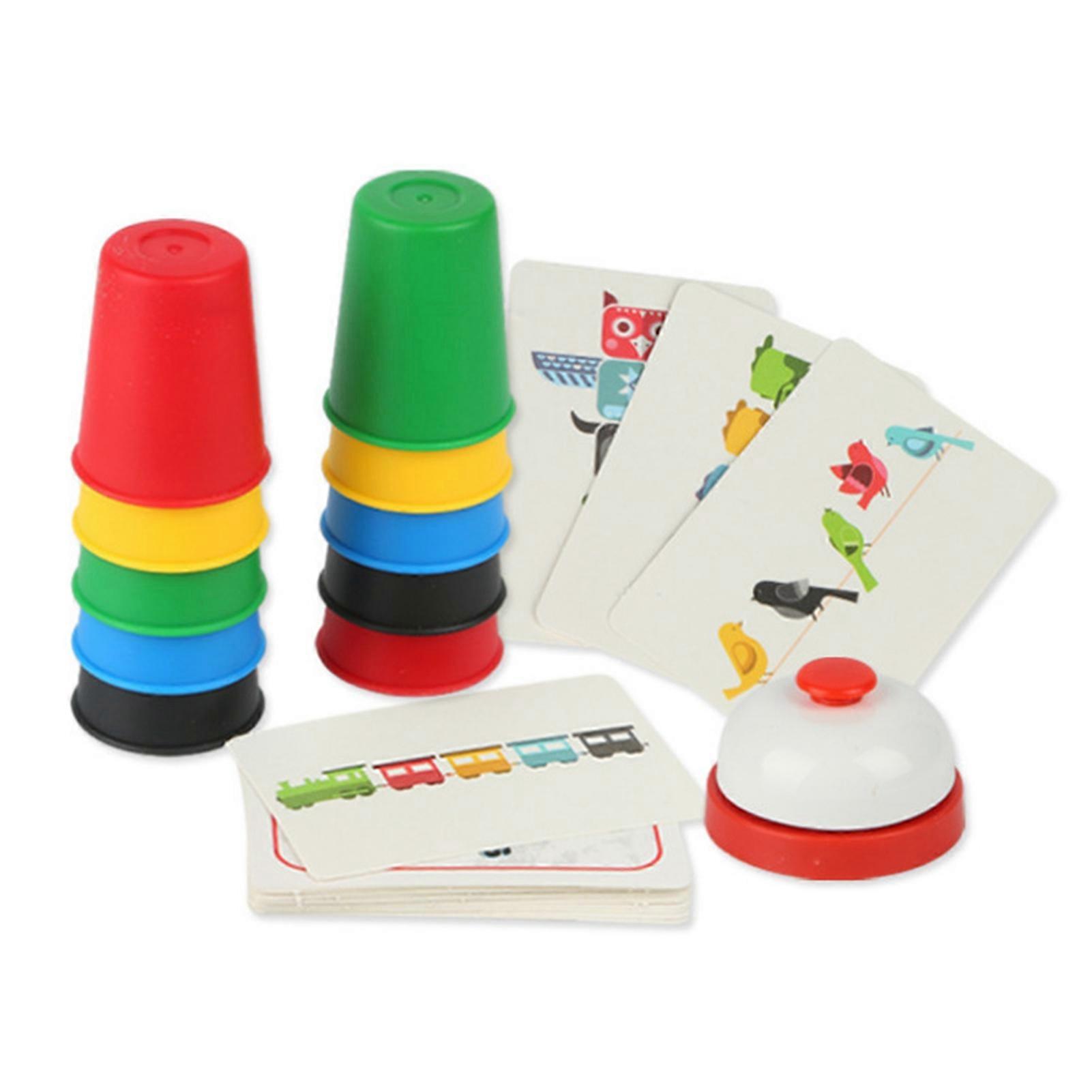 Kids Cup Stacking Game Competitive Educational Colorful Interactive Stacking Cups Speed Training Game