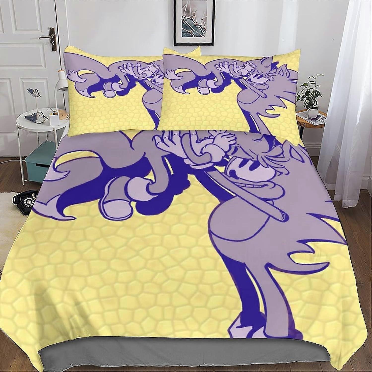 Kerota Housse de couette sonique pour enfants ensemble de literie en microfibre imprimée avec housse