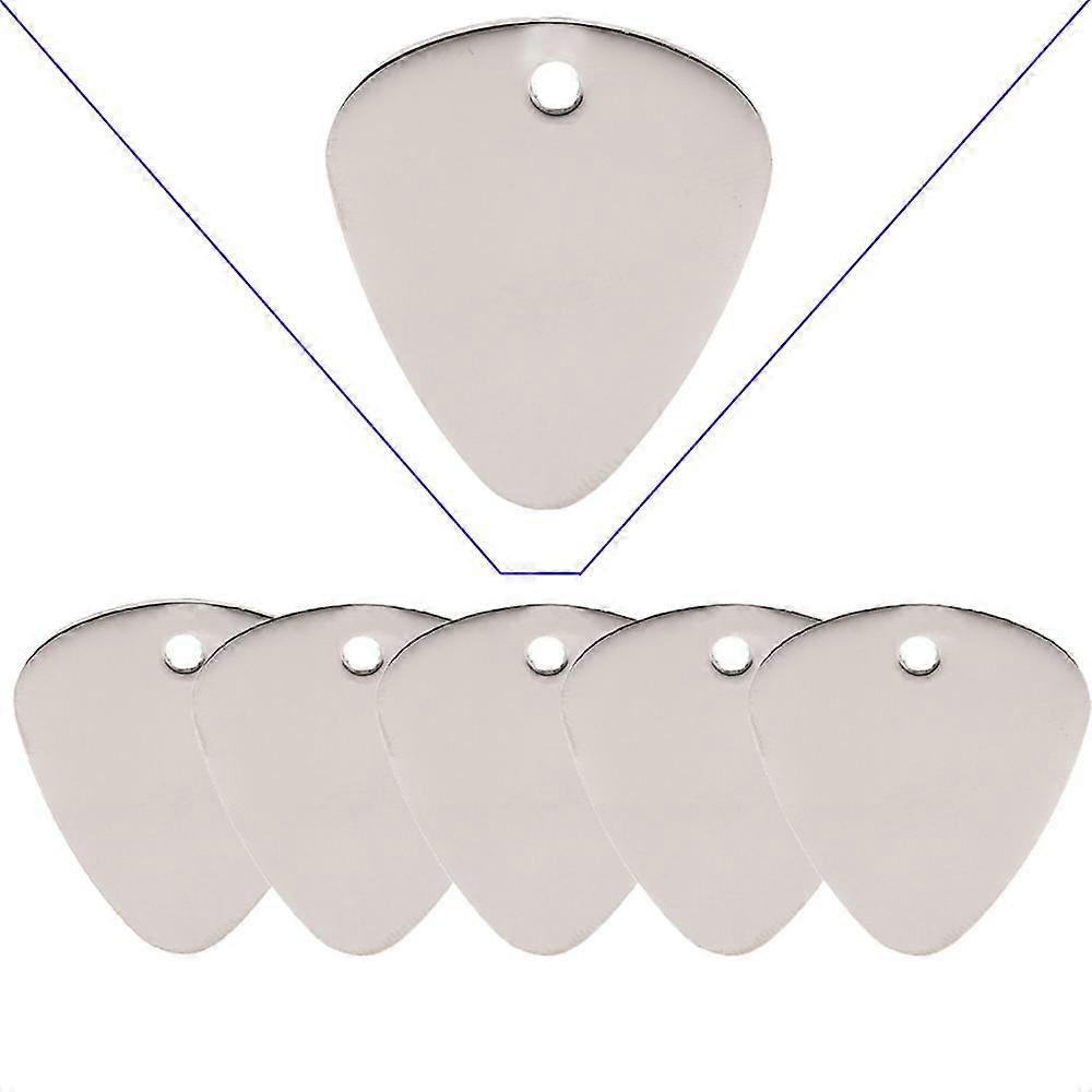 Metal Guitar Picks Set of 6 for Musical Instruments Accessories Silver