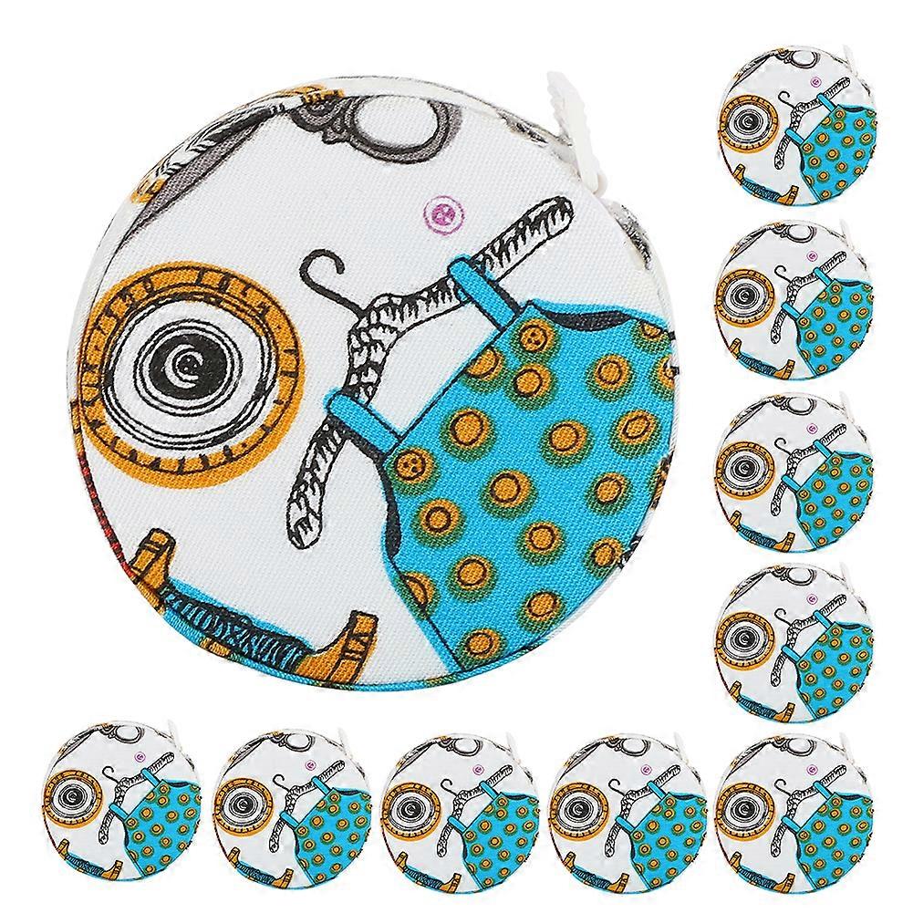 10 قطع شريط قياس محمول قابل للسحب مسطرة قماشية شريط قياس للجسم أداة خياطة