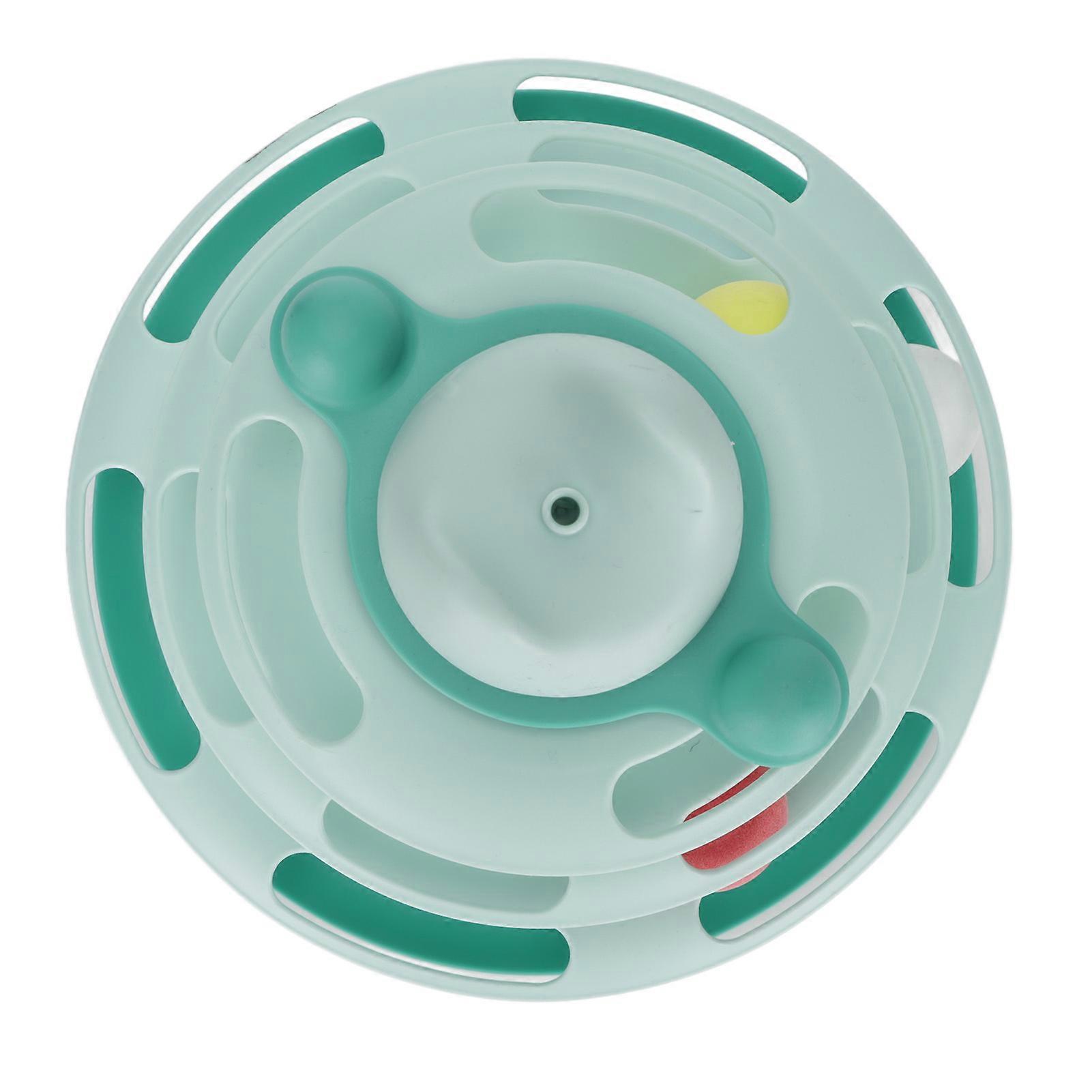 Cat Turntable Interactive Tracks Toy 4 Level Detachable Prevents Scratches for Cats