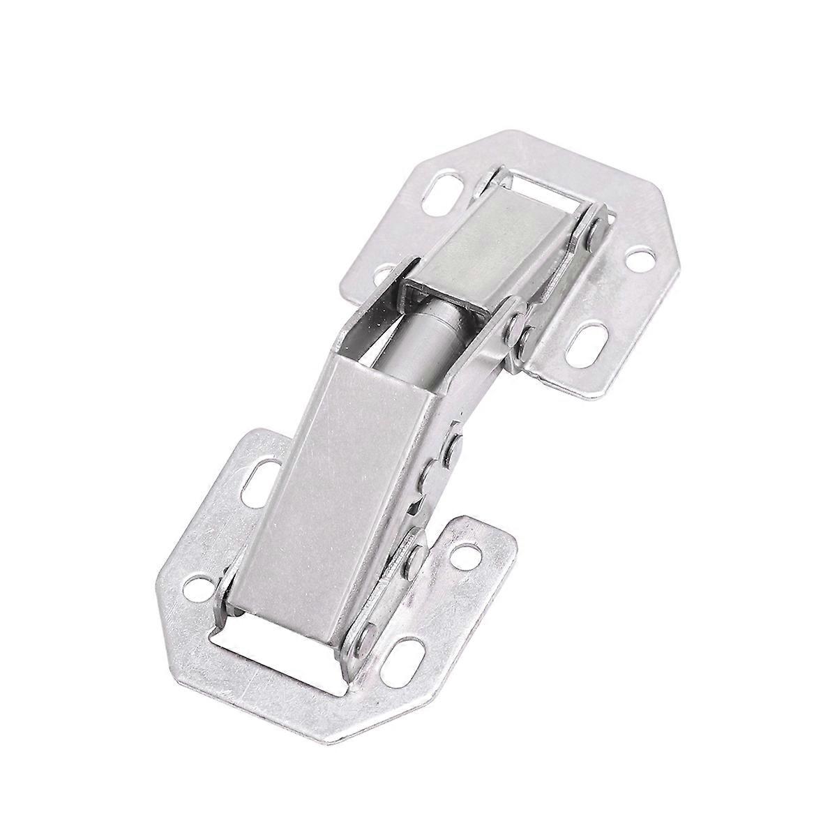 Punch Free Hydraulic Metal Fixed Cabinet Hinge Mute Buffer Door Hinge for Drawer Window Cupboard Cabinet Door Hinges Medium Curve (3 Inch Silver)