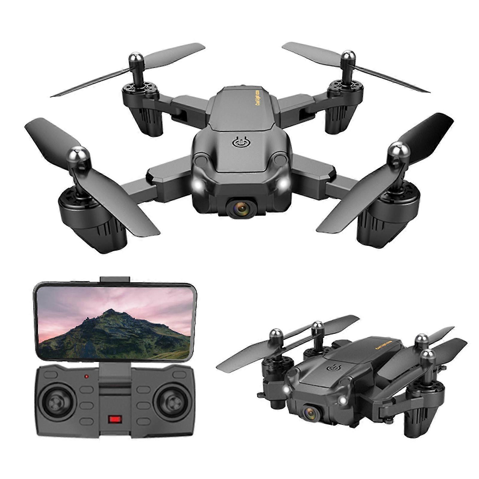 s27 remote control drone with 4k dual high definition cameras led lights infrared obstacle avoidance quadcopter