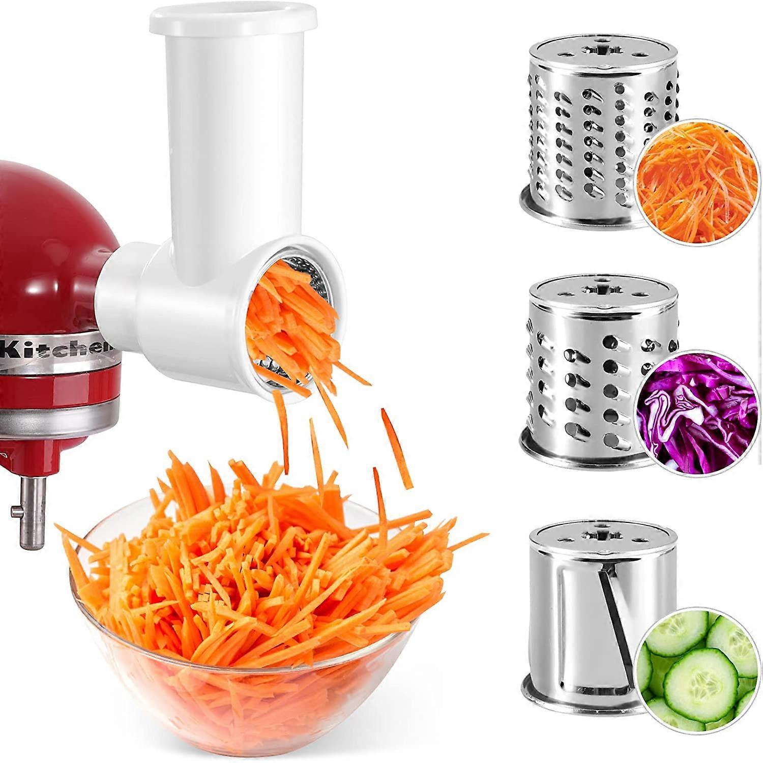 Slicer Shredder Attachments For Kitchenaid Mixer, Slicer Attachments For Quickly Slicing Vegetables For Salads, Potatoes Size 3