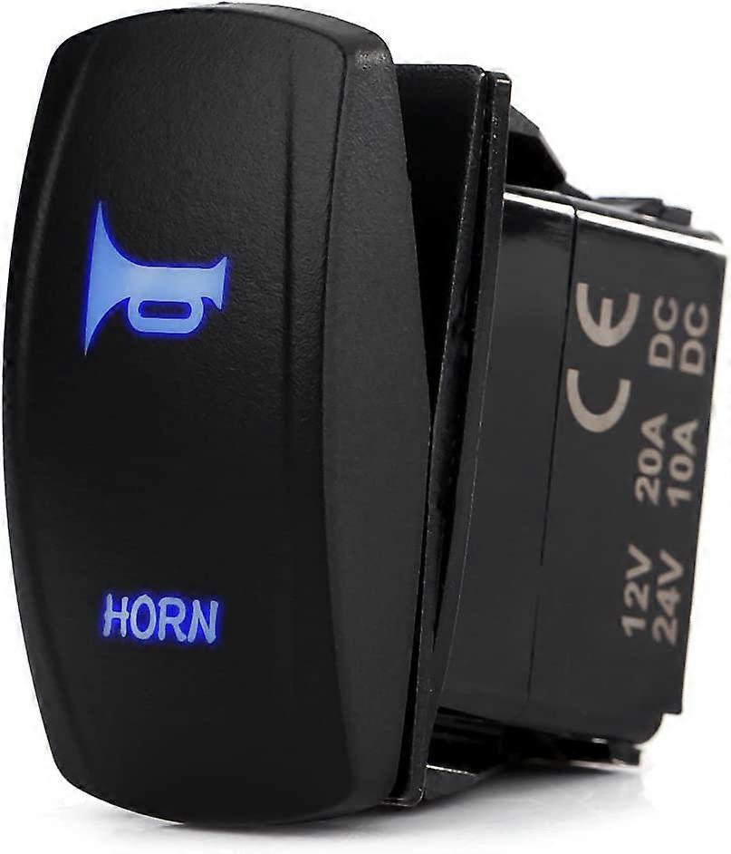 Auto Horn Toggle Switch, 12V-24V 3 Pin LED On/Off Rocker Toggle Switch Horn Controlazul