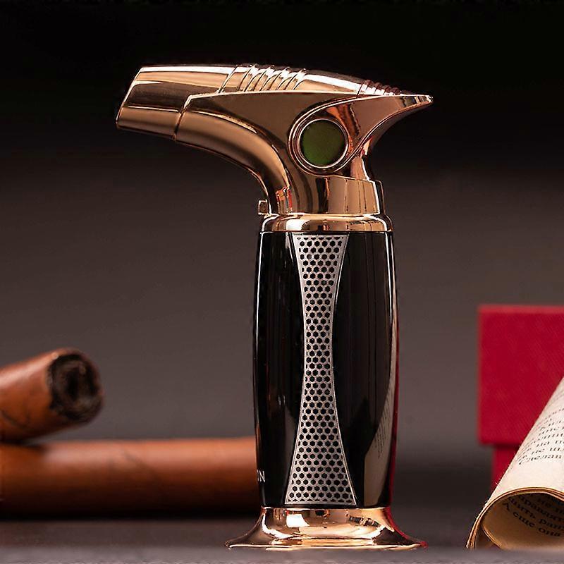 Inflatable Windproof Lighter Blue Flame Straight Cigar Lighter Creative Metal Igniter Spray Gun