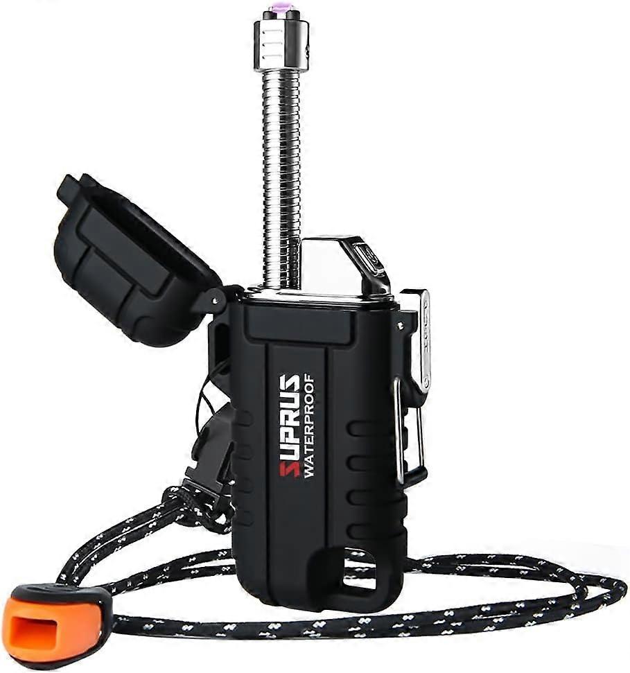 SUPRUS Waterproof Lighter Windproof Lighter Arc Plasma Lighters USB-C Rechargeable with Expandable and Flexible Neck for Outdoor, Camping & Kitchen (B