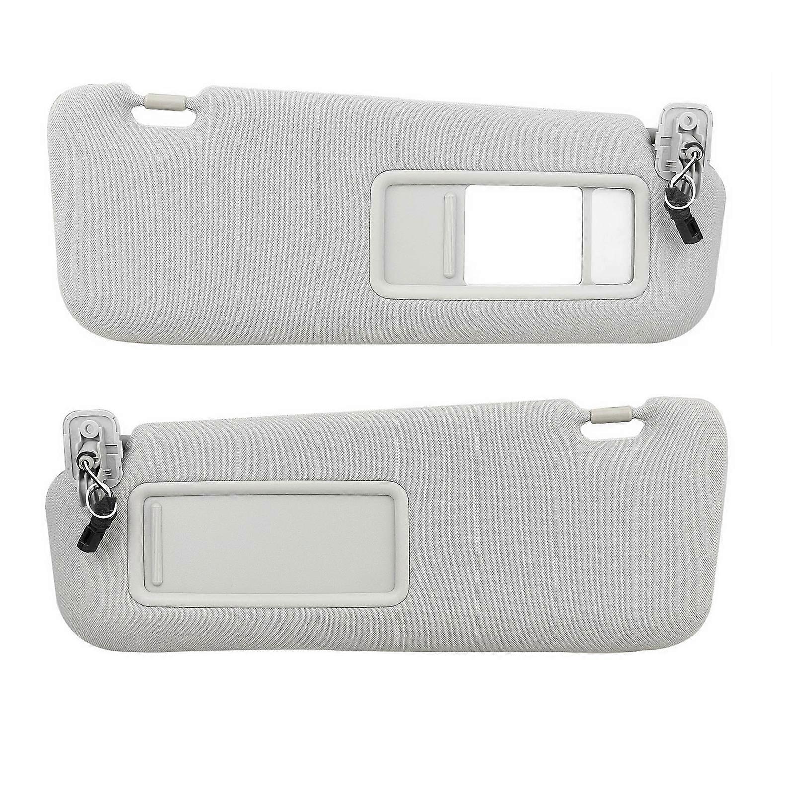 Gray Front Sun Visor Right Passenger Window Blind Cover Shade Sunshade W/ Mirror Light Auto Accessory For Mazda CX-9 2010-2015