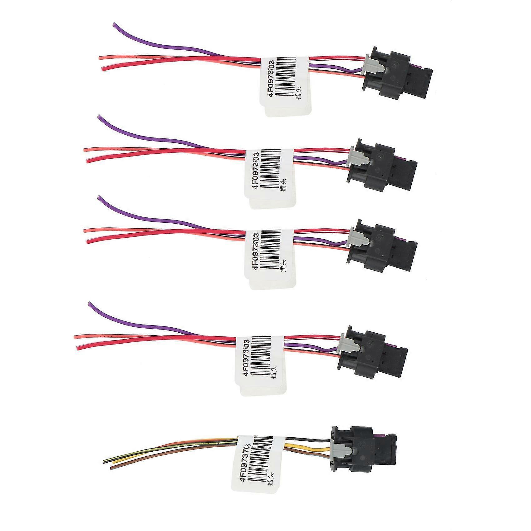 5Pcs Parking Sensor Cable Lead Plug Pigtail Socket Connector Plug 4F0973703 for Golf Opel