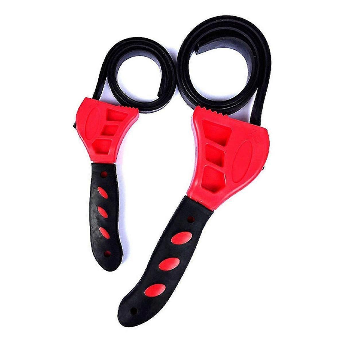 2PCS 6in 8in Belt Wrench Oil Filter Puller Strap Spanner Chain Oil Filter Disassembly Tool Oil Filter Wrench