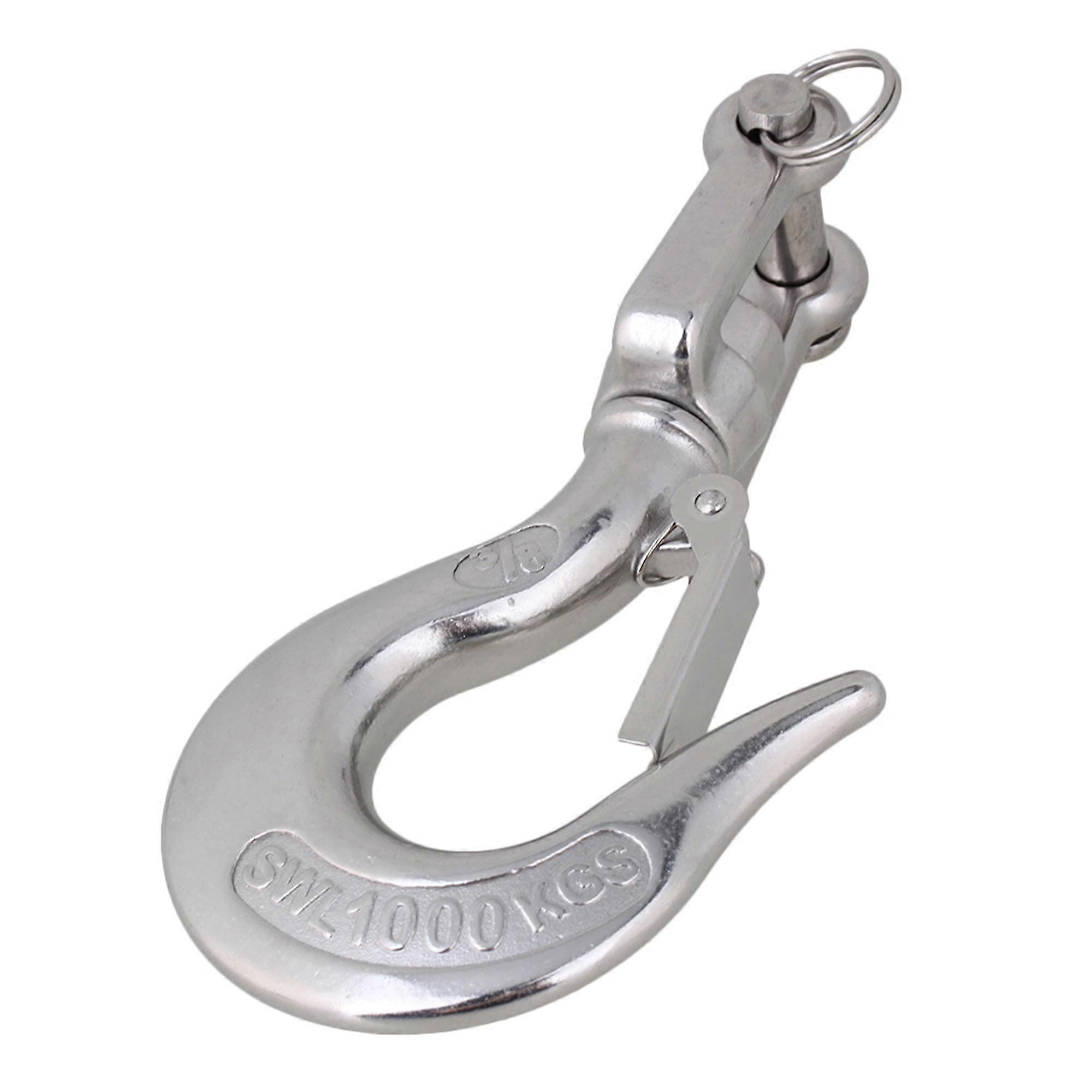 304 Stainless Steel Swivel Hoisting Hook Load Bearing 1000kg Silver