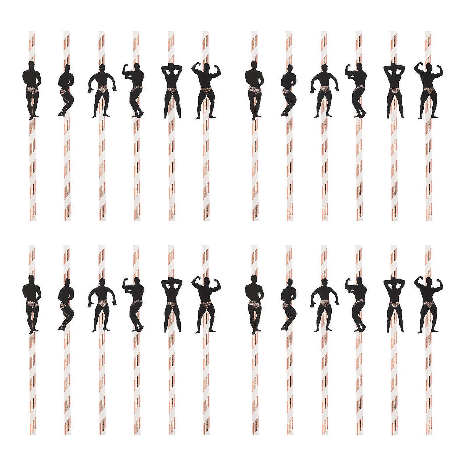 24 st. Strippa Pole Dancer-sugrör engångssugrör för möhippa/möhippa