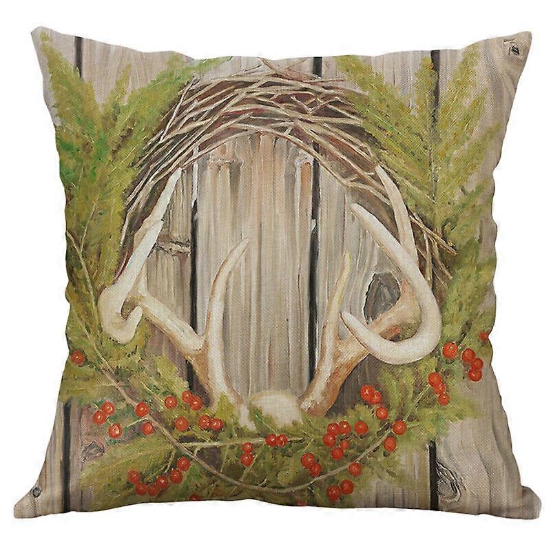 シンプルな印刷森林貝殻の鳥鹿の家の装飾綿リネンカバー枕カバーデザイン1531jpjcjh