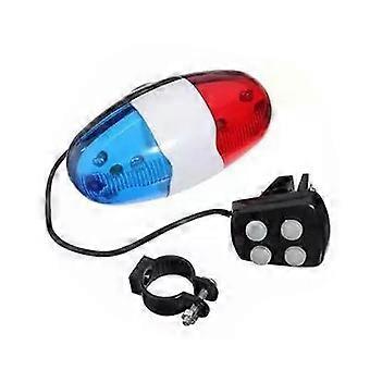 Bicycle Horn Electric Bike Police Siren Bell 6 LEDs Lights