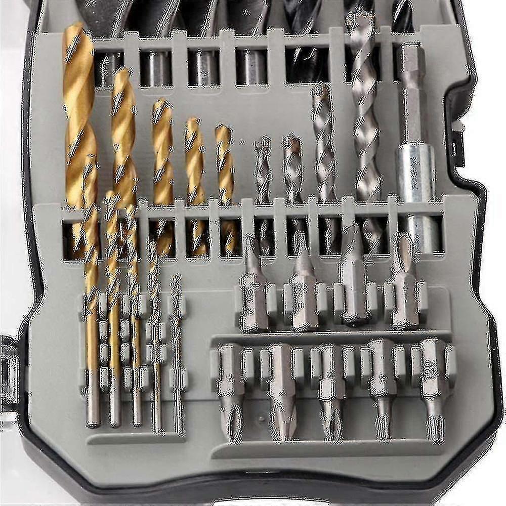 31pcs Woodworking Flat Bit Tool Set Plastic Box Bit Builder Twist-drills Set