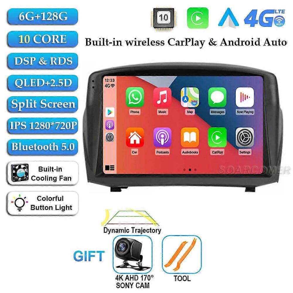 Autoradio Android 13 pour Ford Fiesta Mk 6 2008 - 2019 Lecteur vidéo multimédia Navigation GPS DSP QLED Carplay WIFI 4G Unité principale