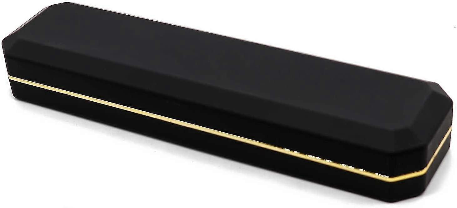 الفاخرة قلادة مربع، المخملية مجوهرات مربع تخزين حالة منظم حامل مع ضوء LED، أسود