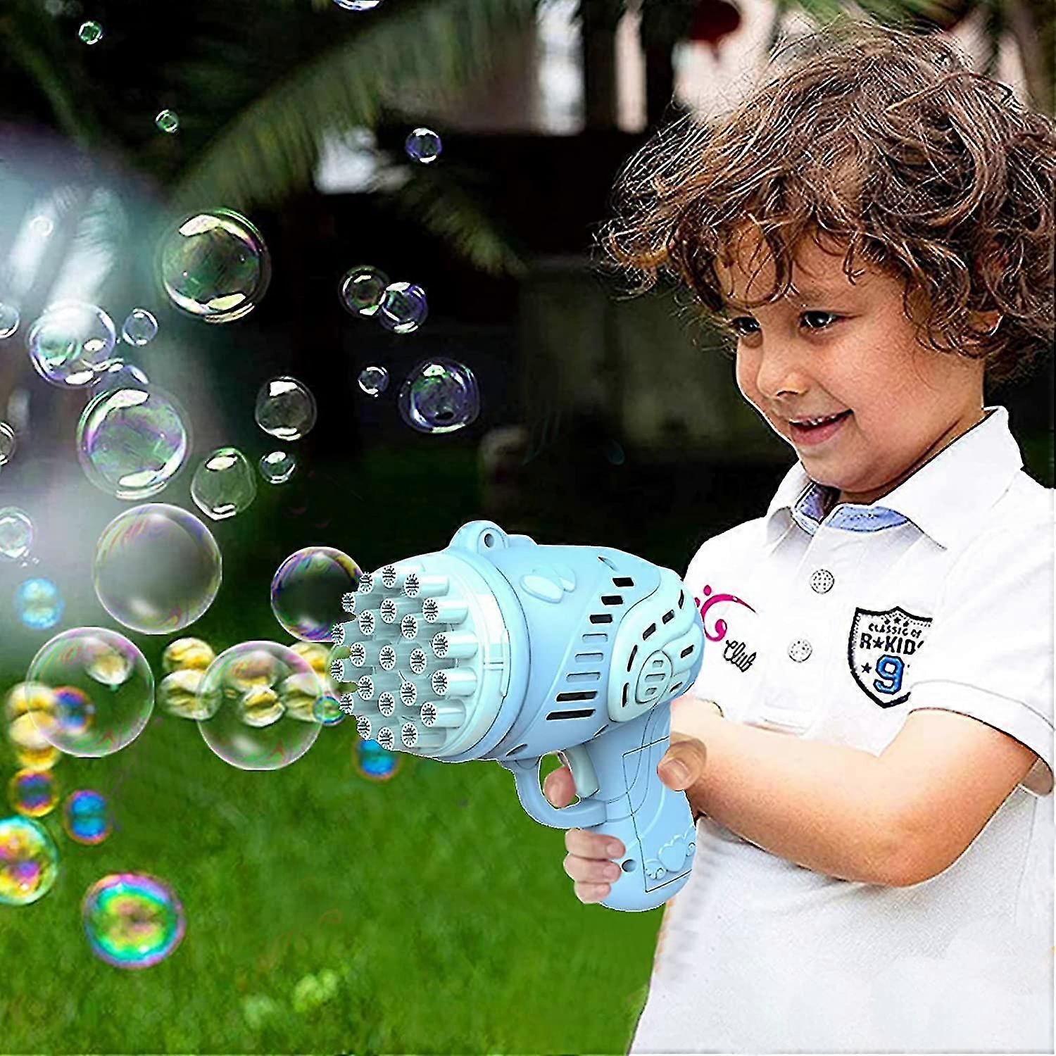 23 Hole Bubble Gun 23 Hole Bubble Machine Bubble Gun Bubble Machine 2022 Upgrade Bubble Maker Bubble Gun Automatic Bubble Maker Bubble Solution (blue)