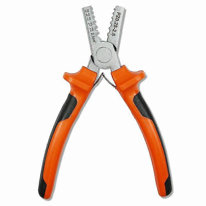 Pz0.25-2.5 Crimp Terminal Wire Connectors Ferrule Crimper Plier Crimping Tool (orange+black)(1pcs)