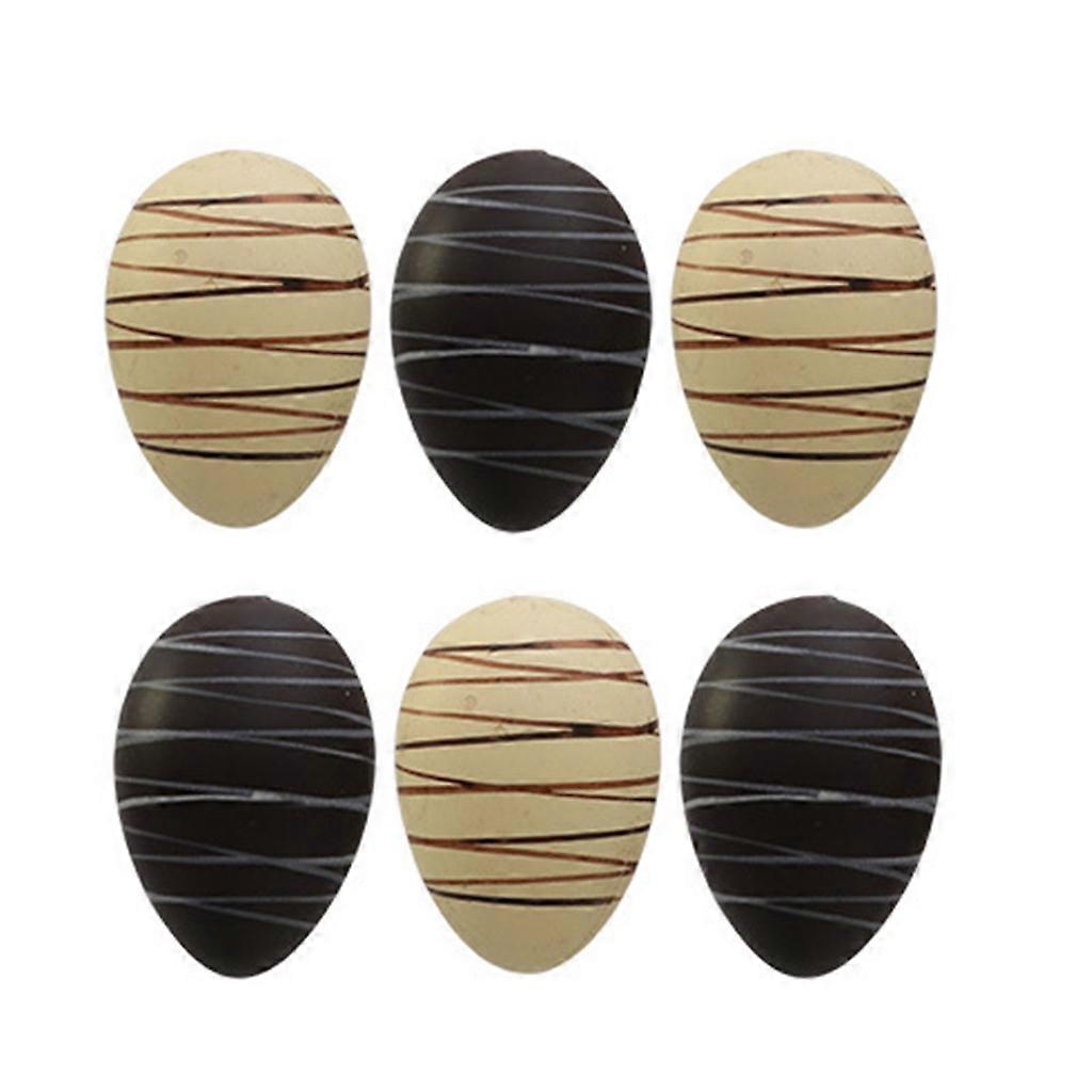 6pcs Plastic Easter Eggs Hanging Ornaments Easter Party Decorations for Tree