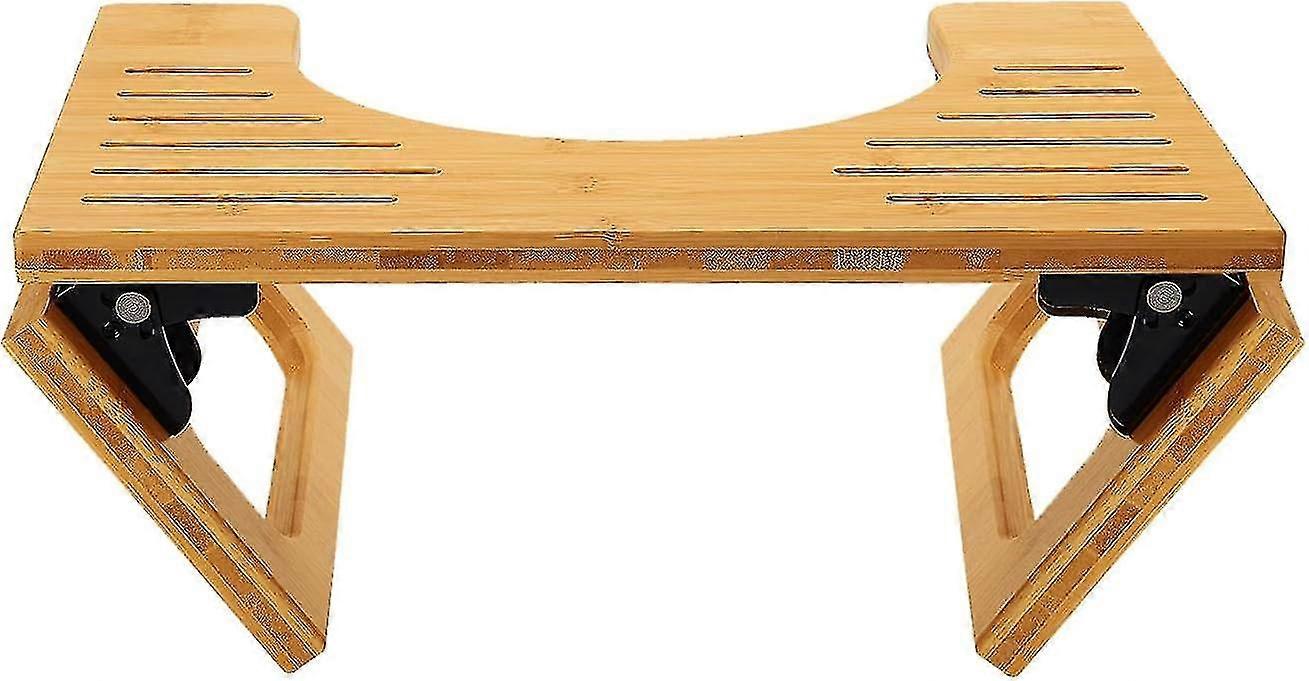 7 polegadas (aprox. 17,8 cm) banqueta de bambu compitiabe com banheiro, banqueta cômoda dobrável, cor natural
