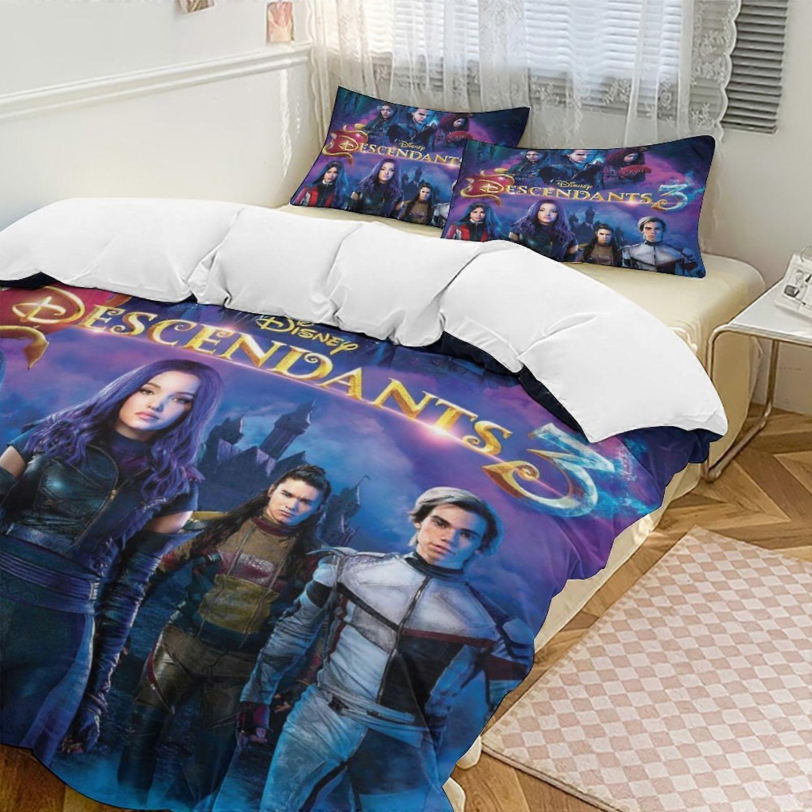 a1121 Descendants Conjunto de Cama de 3 Peças Macio Quente E Confortável Conjunto De Cama Macia Com 1 Capa De Edredom E 2 Fronhas Para Quarto jfr1121