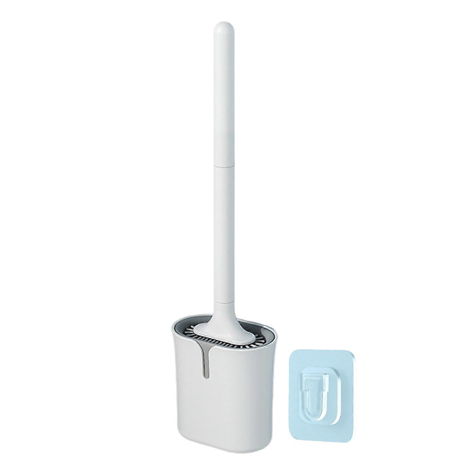 Toilet Brush with TPR Bristles Long Handle Wall-Mounted Design Powerful Scrubbing Toilet Set Bathroom Accessory