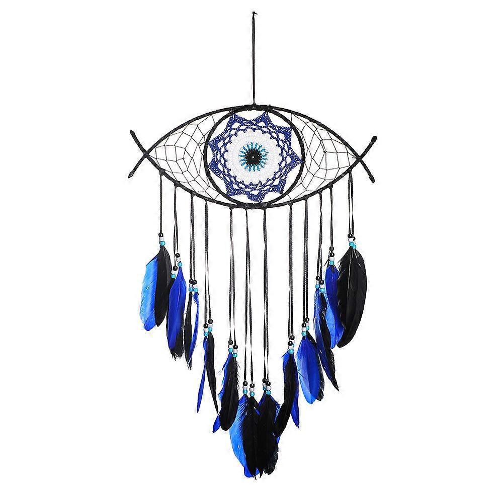 Evil Eye Dream Catcher Hand-Woven Blue