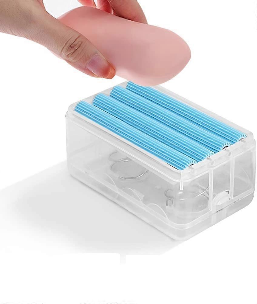 in 1 Multi-Function Soap Box, Foam Cleaning Roller, Soap Dish, Soap Dish, Household Multi-Purpose Soap Box, Environmental Saving, Dustproof (Blue)