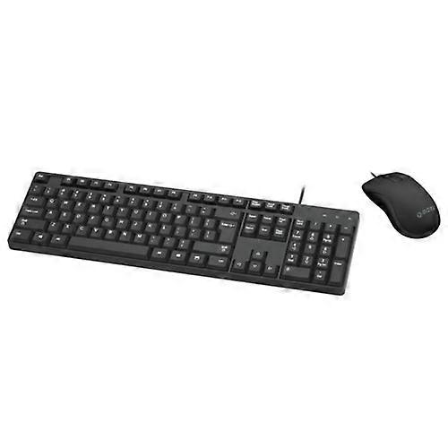 USB WIRED Moki Plug and Play Keyboard and Mouse Combo in Sleek Black Design