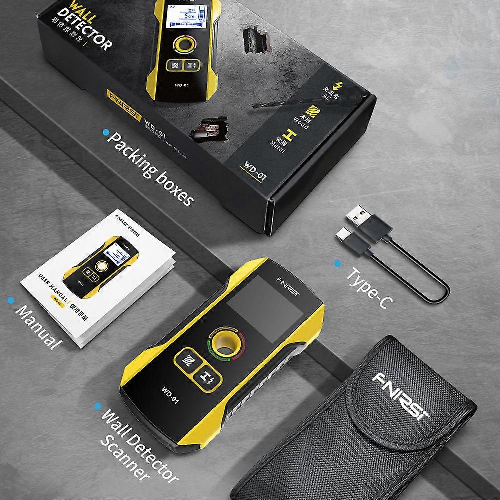 WD-01 Metal Detector Wall Detector Scanner Wooden AC Wires Metal Pipes Rebars Detecting Tool Indicator Light Positioning