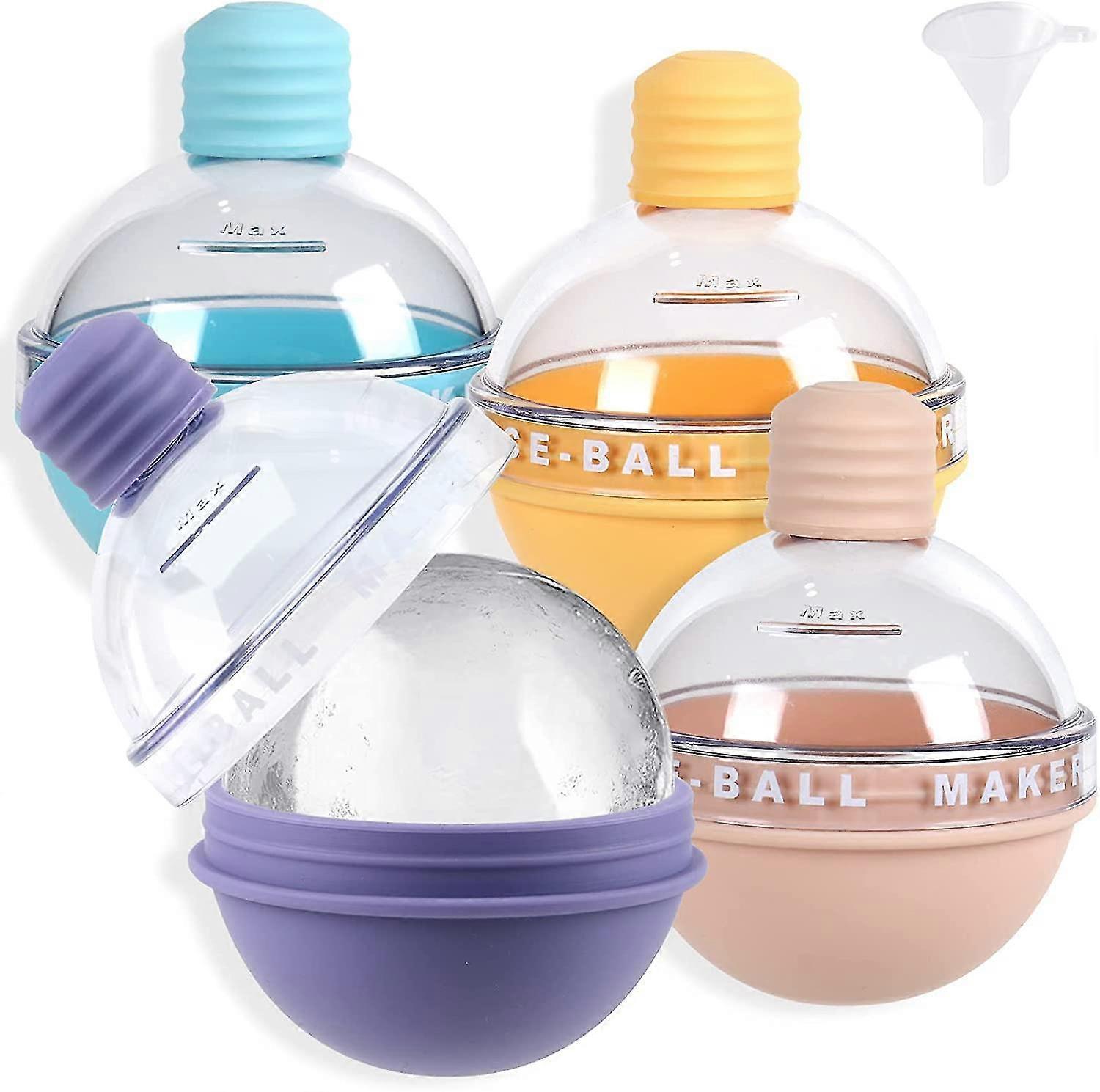Light Bulbs Ice Ball Molds, 4pcs Ice Hockey Maker With A Funnel Reusable