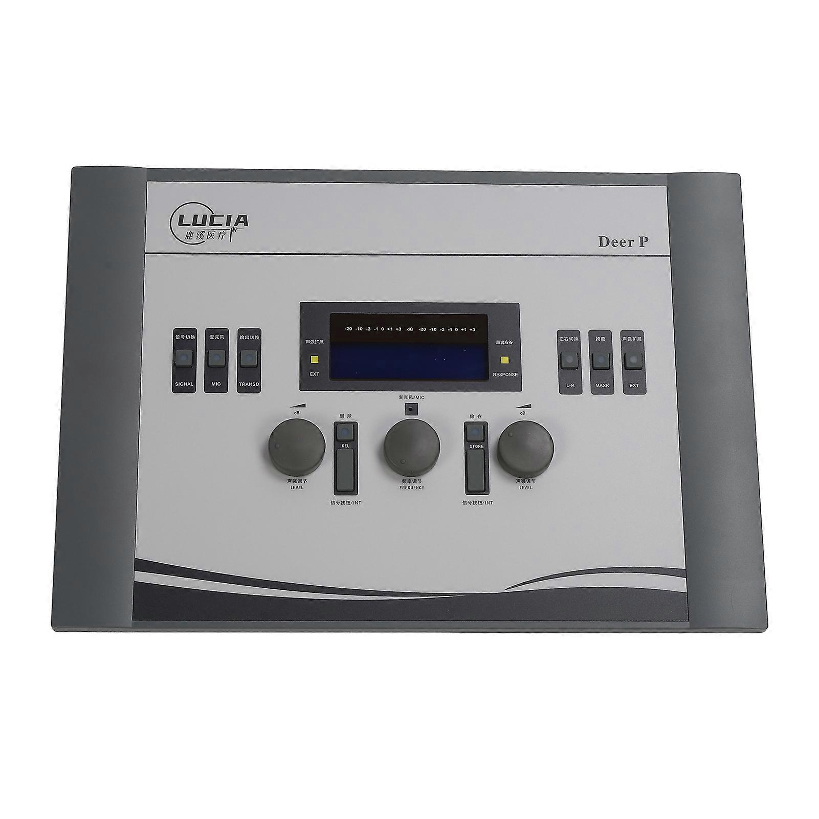 LCD Digital Audiometer Professional Adult Hearing Screening Instrument Pure Tone Audiometer for Hearing Test with Response Switch Handle 100240V US Pl