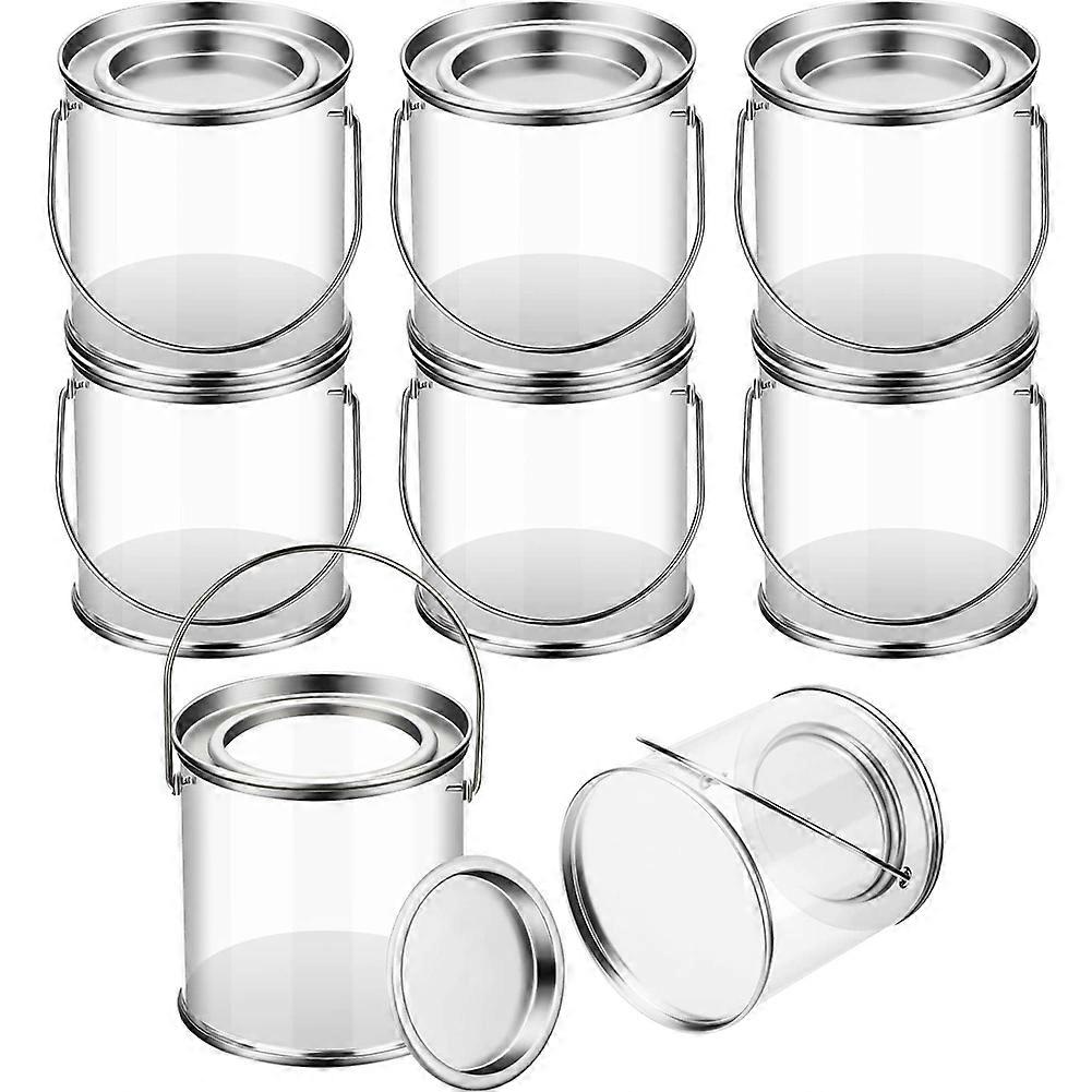 Paint Bucket Clear Bucket with Metal Lids and Handle Decorative Clear Plastic Bucket Storage Clear