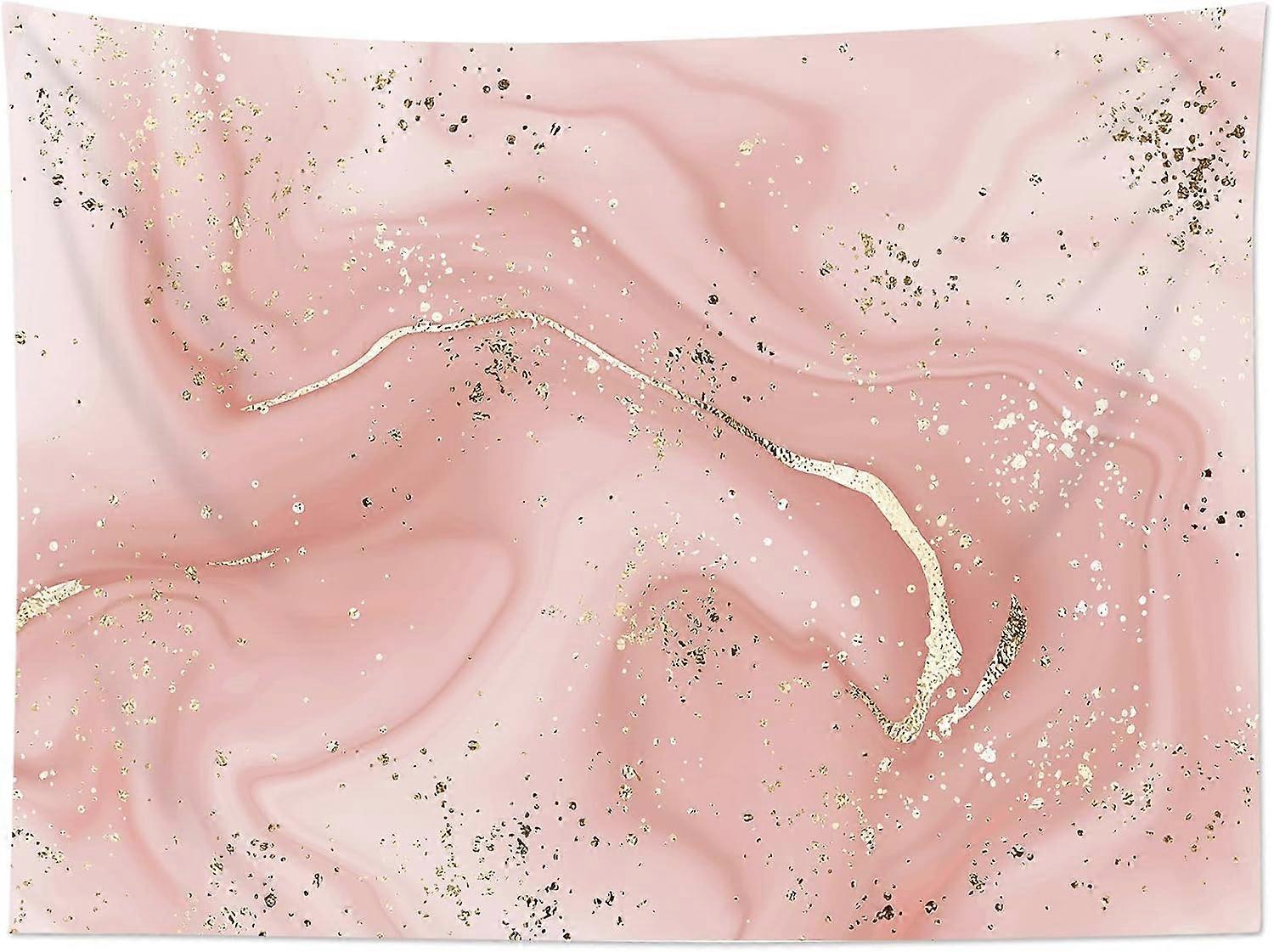 marmor rosa veggteppe rosa og gull abstrakt marmor billedvev veggheng moderne billedvev for soverom estetisk stue sovesal veggdekor, 80w x