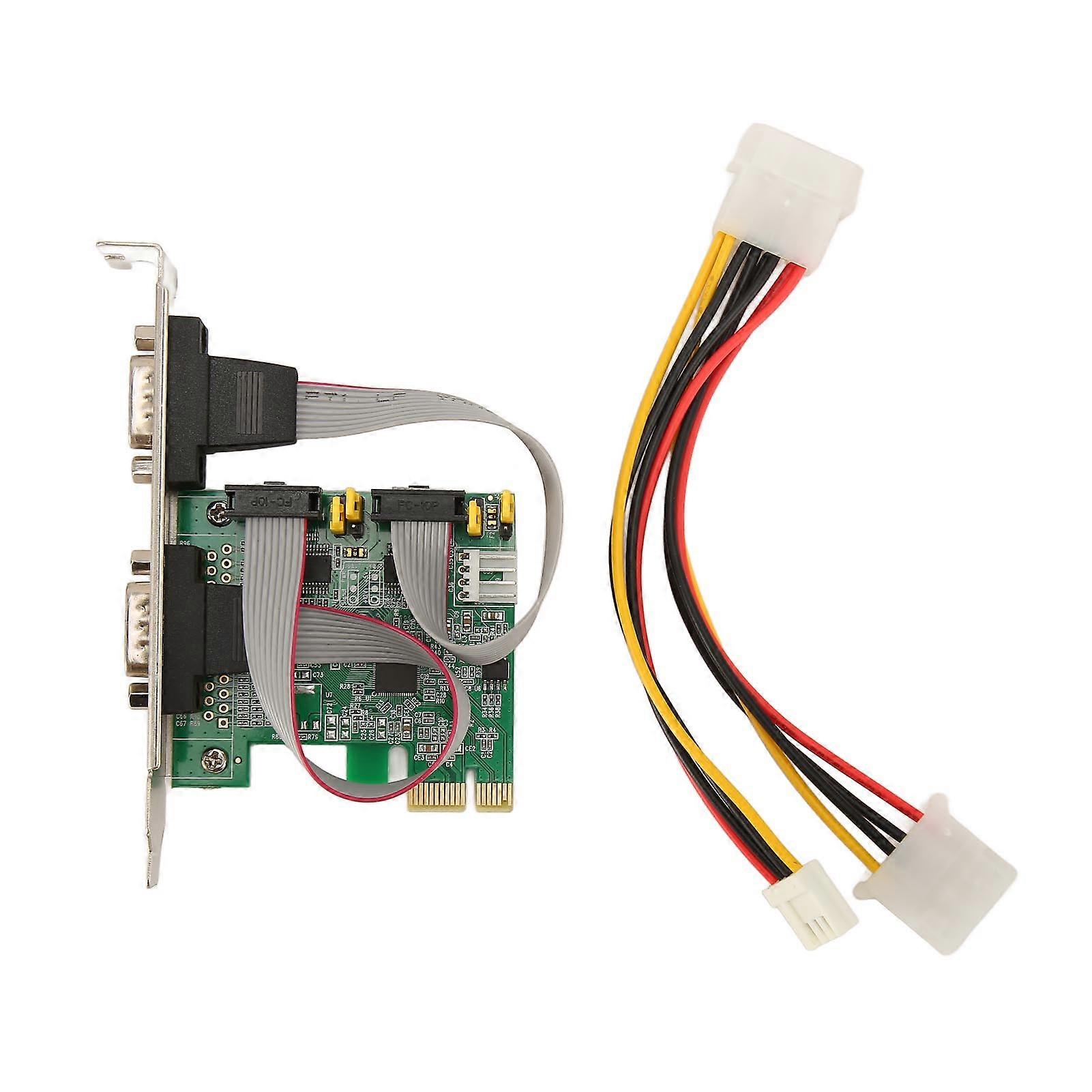 PCIe RS232 Serial Adapter Card 2 Port Expansion Card PCI Express RS232 Serial Host Controller Card for Windows for Linux