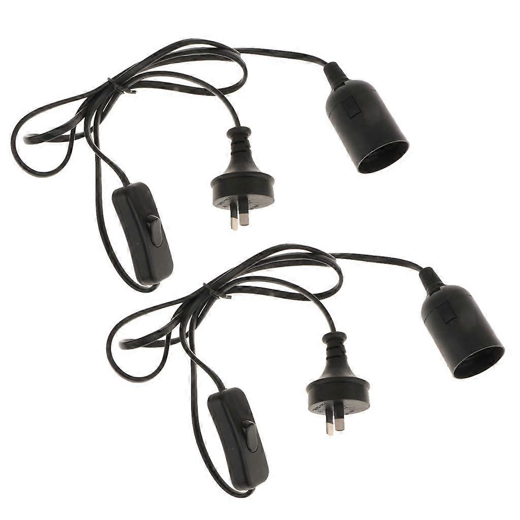 2x E27 Light Bulb Socket Lamp Holder Base to AU Plug-in Power Cable Adapter