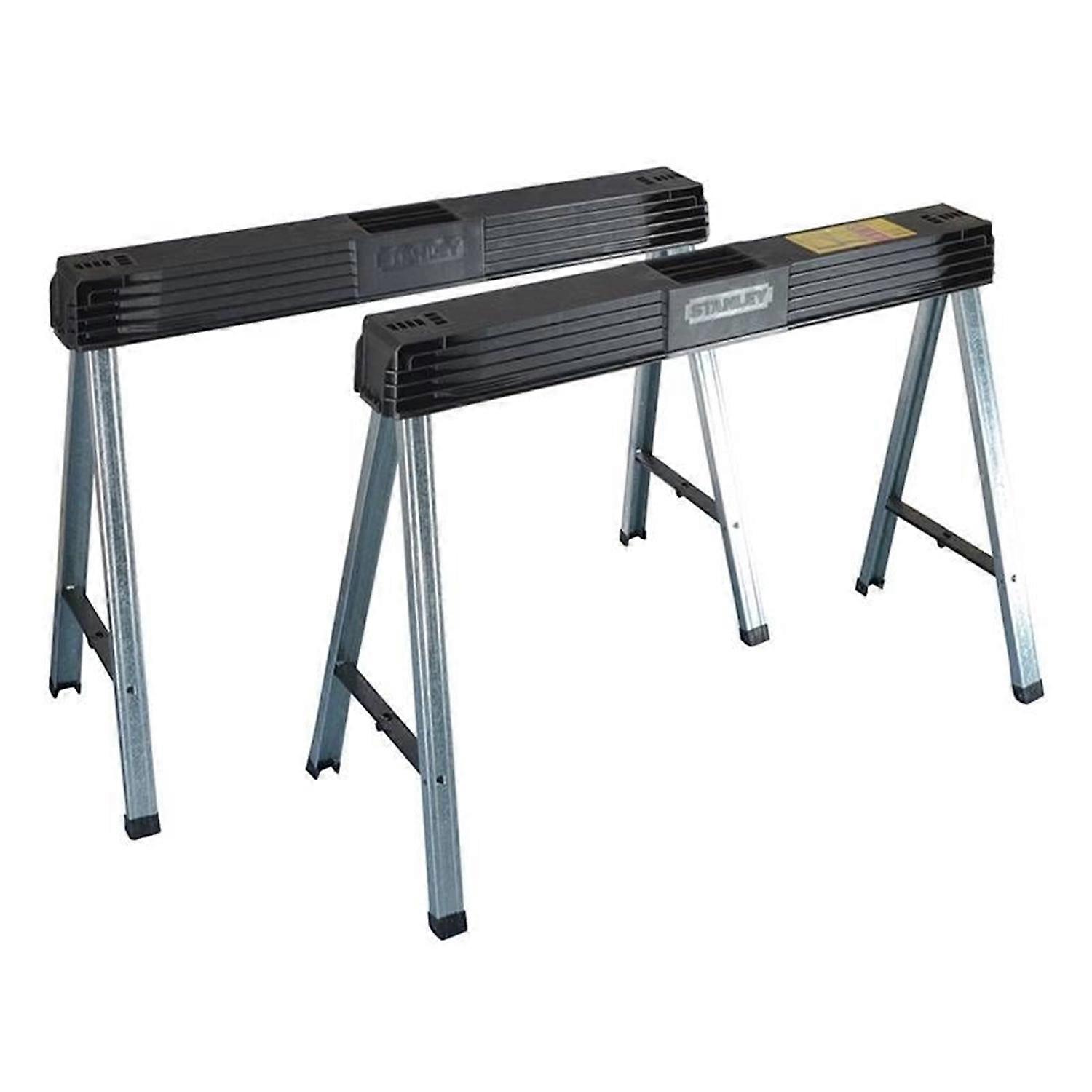Folding Metal Leg Sawhorses (Twin Pack)