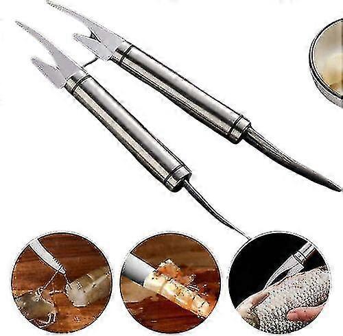 エビラインナイフエビ剥離ツールステンレススチールロブスターフィッシュクリーニングエビ腸デバイスエビラインフィッシュモーナイフ5 In 1