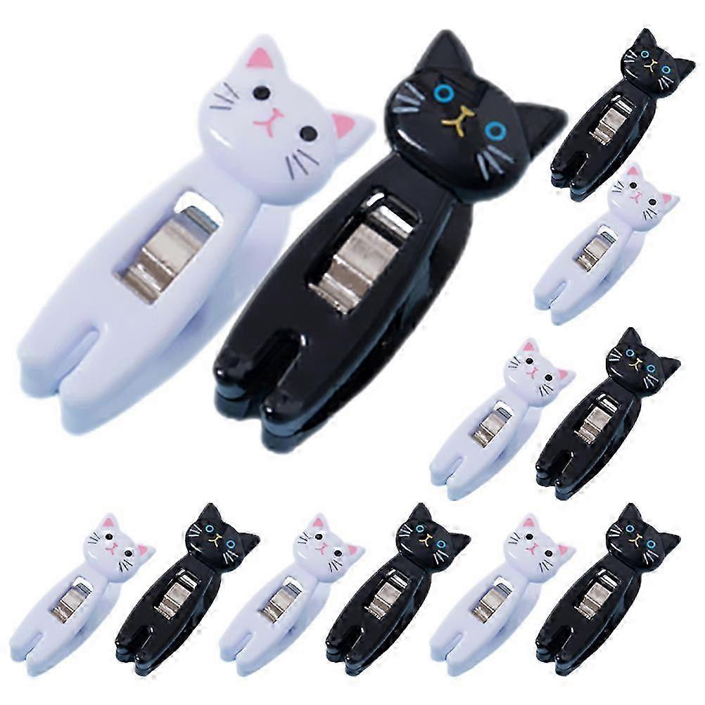 12 pcs Cute Memo Clips Cat Note Clips Multi-functional Plastic Clips Windproof Clothes Clips