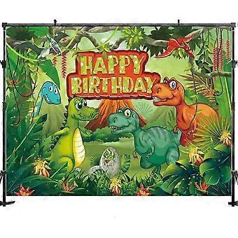 Sfondo Per Feste A Tema Dinosauri - 240x180cm, Cotone, Per Compleanni, Decorazione, Foto - Foto 4