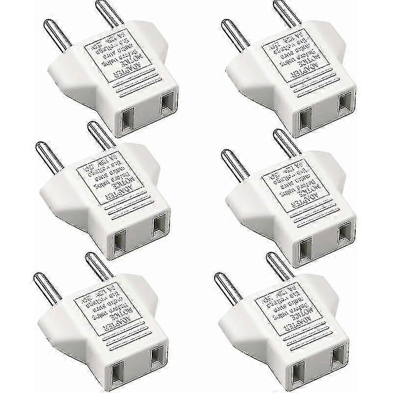 6 Pcs Us To Eu Eu Adapter Adapter Socket