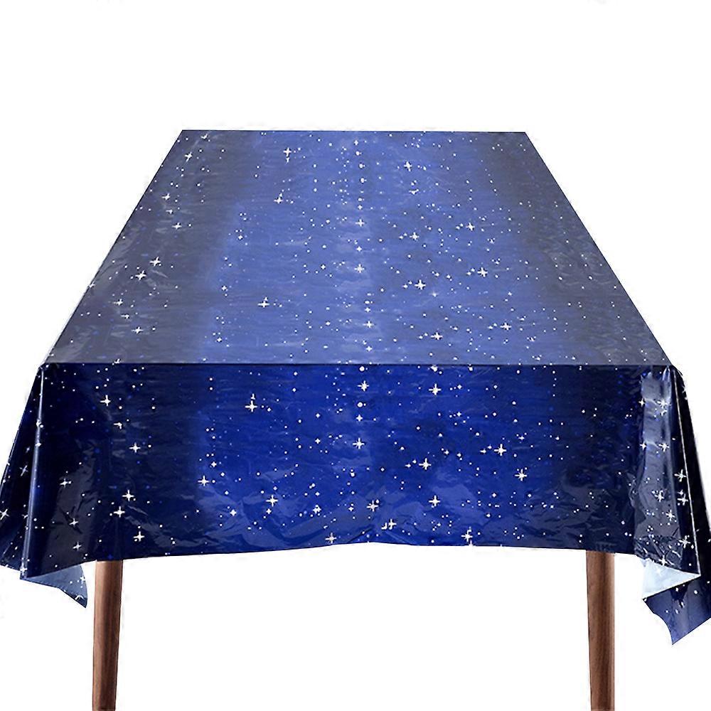 Cozevdnt Starry Night Tablecloth Decor Plastic Galaxy Table Cover Party Supplies For Birthday Home D
