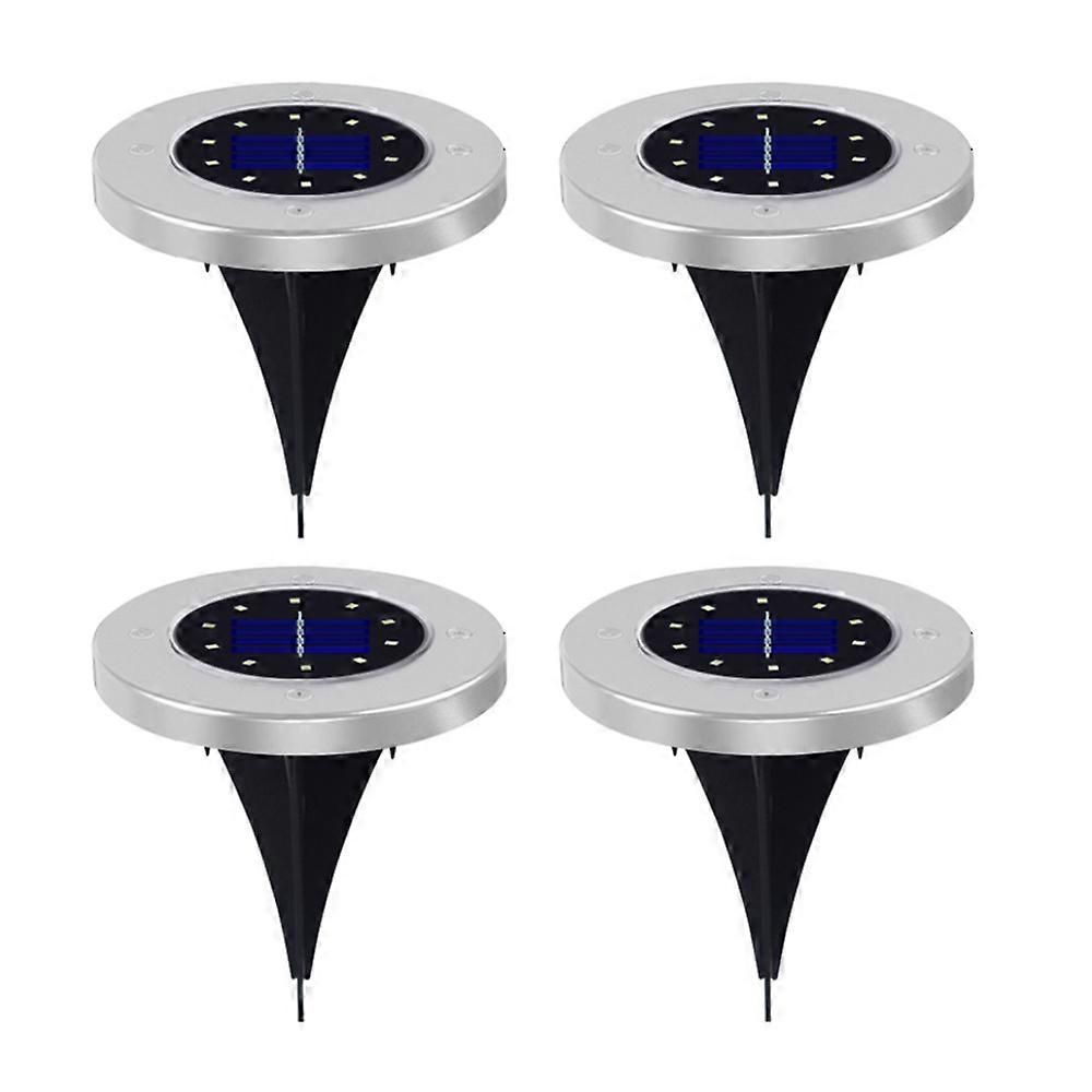 Solar Lights for Landscape Outdoor Garden, 4 Pack 8/10/12/16 LED Solar Ground Lights Bright IP65 Waterproof Backyard Landscape Lighting Solar Powered 