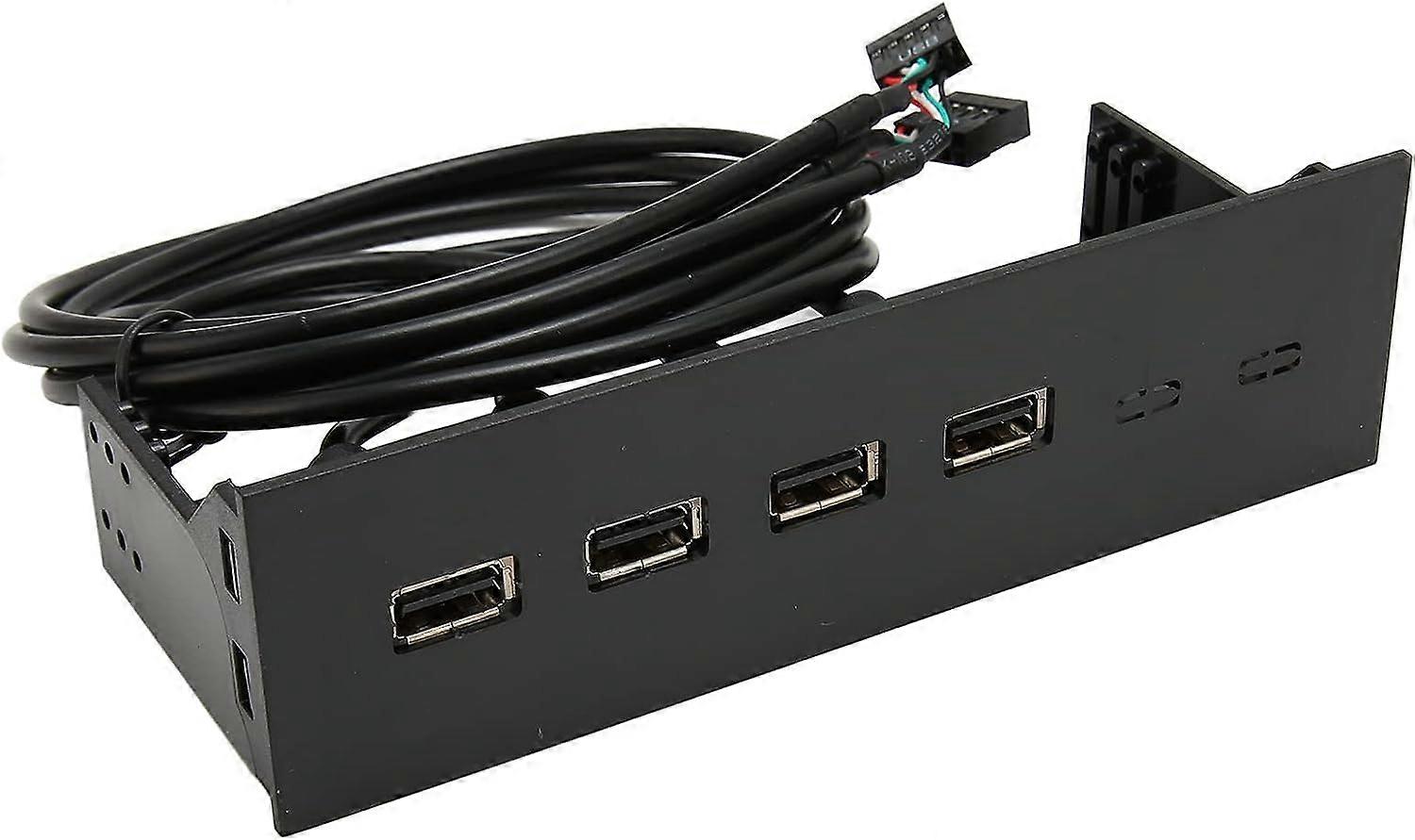 5.25 Inch USB2.0 Front Panel Hub, 19Pin Front Panel Adapter 4 USB2.0 Optical Drive Front Panel, USB Hubs Computer Expansion Board Internal Front Metal