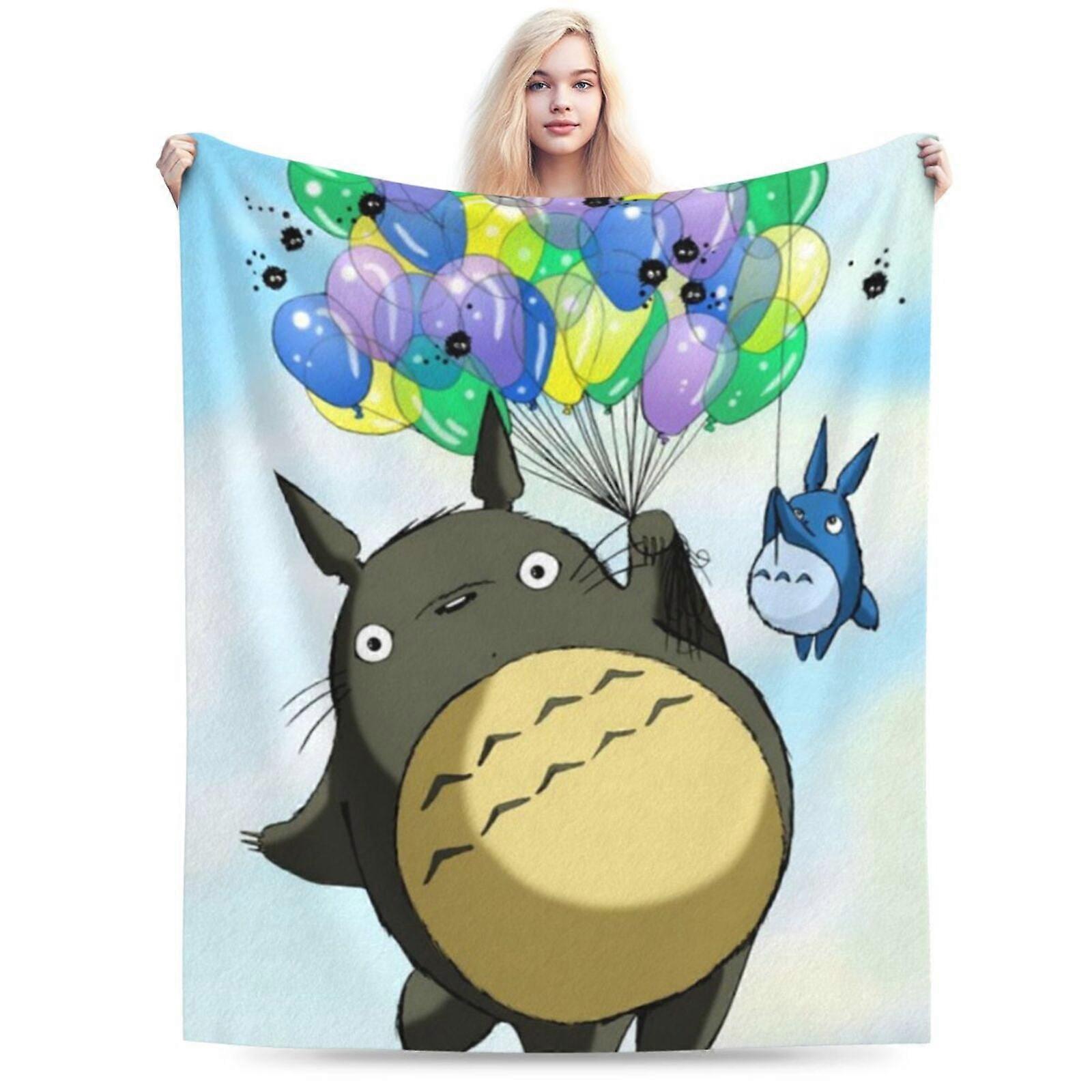 Totoro Blanket Fuzzy Plush Bed Blanket Cozy Fluffy Air Condition Quilt For Adults Kids-KDE37919