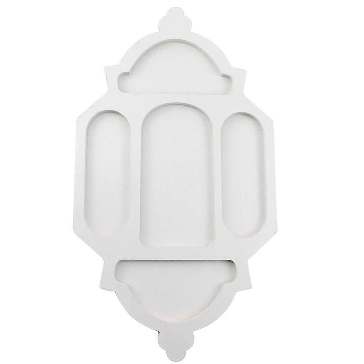 Eid Mubarak Holztablett, Ramadan Snacktablett Dessert-Gebäcktablett Künstlerisches Serviertablett Weiß