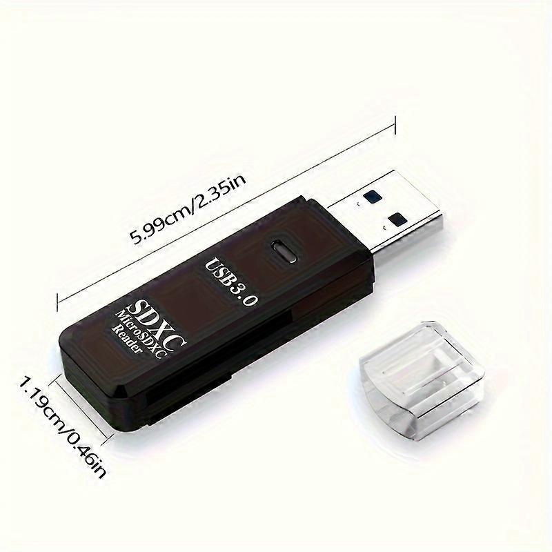 USB 2.0 SD/USB 3.0 SD Card Reader, Micro-SD To USB Adapter, For Camera Memory Card Reader, Computer Card Reader (Black White)