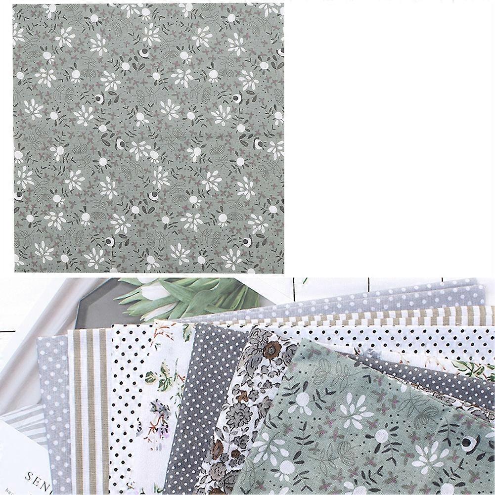 Grey Series Cotton Fabric DIY Pre Cut Bedding Kit Assorted Squares 7pcs 25*25cm Bundle