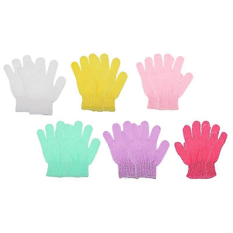 12pcs Exfoliating Shower Gloves Double-sided Body Cleaning Bath Gloves